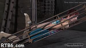 Vezana u lateksu za grubi sadomazo jebanje i šamaranje