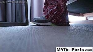 Kayla Jane and Rilynn in Stockings and Lingerie Engage in Lesbian Foot Fetish Play