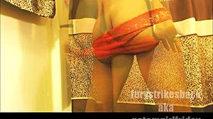 Woman squirts intensely in the tub by the pool.