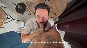 Feeling the passion as bearded man sucks 41 cocks in blowjob session