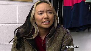 mall cop loves asians perky pierced nipples in hidden cam hardcore blowjob