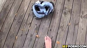 Public Fucking Skinny Latina Teen with Friend in POV!