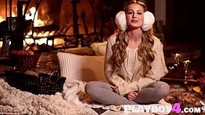 Playboy4 Com - Stunning Teen Waitress Scarlett Sage Posing On The Bar After Striptease