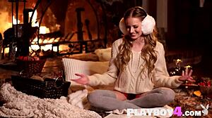 Playboy4 Com - Stunning Teen Waitress Scarlett Sage Posing On The Bar After Striptease