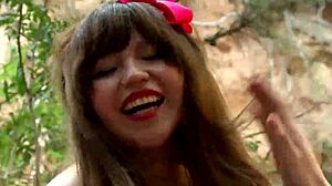 Teen Couple Explores Outdoor Fun in Forest