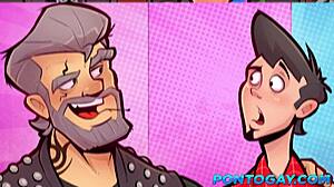 young guy sucked two cocks and got fucked intensely