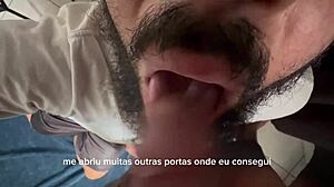 Feeling the passion as bearded man sucks 41 cocks in blowjob session