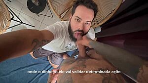 Feeling the passion as bearded man sucks 41 cocks in blowjob session