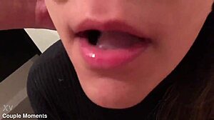 safada swallows cum from blowjob and cumshot