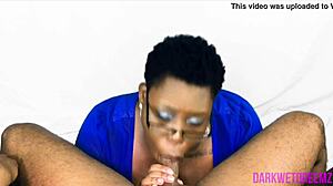 She says, 'Open wide for my sloppy blowjob and facial, ebony BBW.'