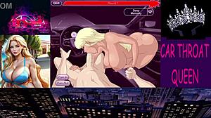 deepthroat in the car with blonde