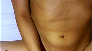 Shy petite 18+ student shares bed after party for tight orgasm