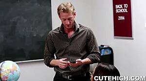 hey, how did this naughty girl seduce her older teacher?