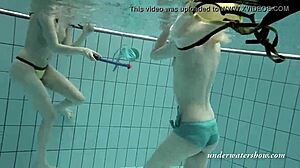 Loris and Okunewa dominate as lesbian swimmers tearing it up underwater!