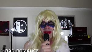 cute ladyboy dances to music, aspiring to be lady gaga