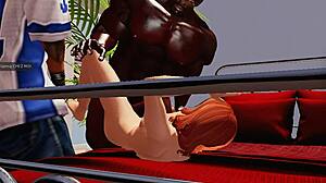 Redhead cheerleader bangs multiple black cocks in gangbang!