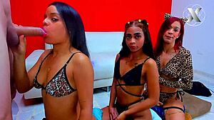 row of girls waiting for throat fucking