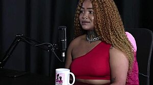 Black Duquesa in sheer red craves gangbang action