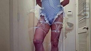 Bts - photo shoot compilation in shower bathroom, kinky lingerie and pierced nipples on display for exhibitionists.