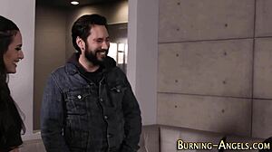 tattooed emo punk girl gets double penetrated in fetish threesome with blowjob and cum in mouth