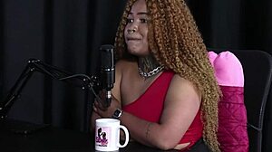 Black Duquesa in sheer red craves gangbang action