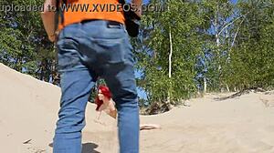 Naked Redhead Exposed Outdoors!