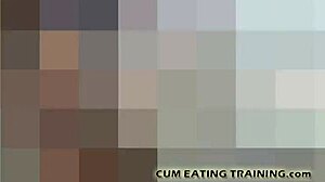 femdom instructs cum eating after masturbation