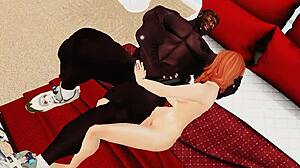 Redhead cheerleader bangs multiple black cocks in gangbang!