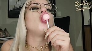 Indian Girl Playing with Lollipop in Amateurs Video