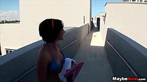 Amateur brunette tries first anal with evelyn lacie!