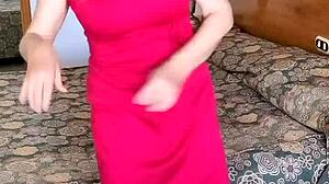 Look at Mariaold Teasing with Huge Tits and Shaved Pussy