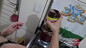 i prepared gourmet brigadeiro, got messy, and came with honey-filled dildo on xred