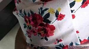 Step brother fucks teen in shower threesome