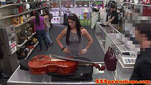 Pawnshop musician goes deep with throat action inside