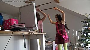 Non-Nude Teens Dance At Home Voyeur Style
