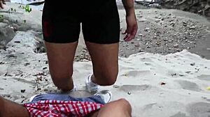 Stepsister Gives Blowjob By The River