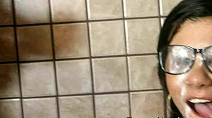 the hottest brunette from college gave me a blowjob and i came on her face