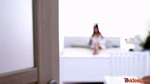 Tattooed teen Roxy Lips rides hard for messy creampie finish