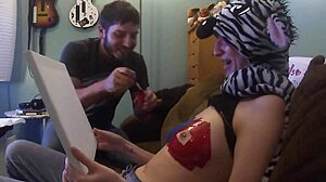 Painting my tits then painting with my tits