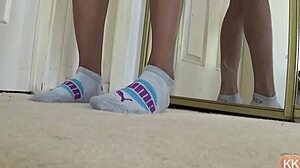 Puma Socks Fetish Featuring Black Ebony Cougar With Ass And Feet Details