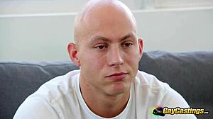 casting agent rides muscular gay stud's hard cock