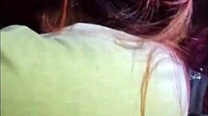 Feeling excited as stranger sucks it on the cable car