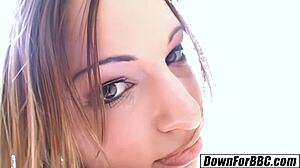 Cuban Petite Babe Amber Rayne In Interracial Group Scene