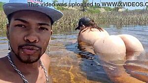 Bruninha Fonseca meets Joao O Safado at nudist beach