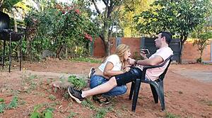 hey, watch this young latina teen give a handjob and blowjob in the botanical garden