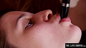 OMG! Cute Brunette Fucks Herself with Pen in Sticky Wet Pussy!