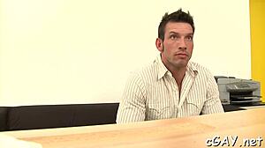 Hunk gives dirty blowjob to gay guy