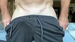 muscular stud cums for the neighbors in outdoor public masturbation with monster cock