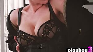 Blonde Model Skye Blue Strips With Big Tits For You!