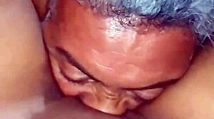 Young interracial babe gets licked and pounded hard in hot action